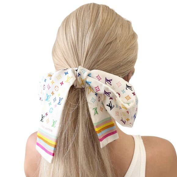 LOUIS VUITTON Vintage LV Monogram Multicolor Bandeau Scarf Silk [106471] - Picture 1 of 10